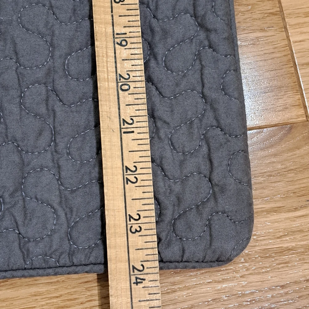 Ikea ALINA Gray Quilted Euro Pillow Cover 24x24